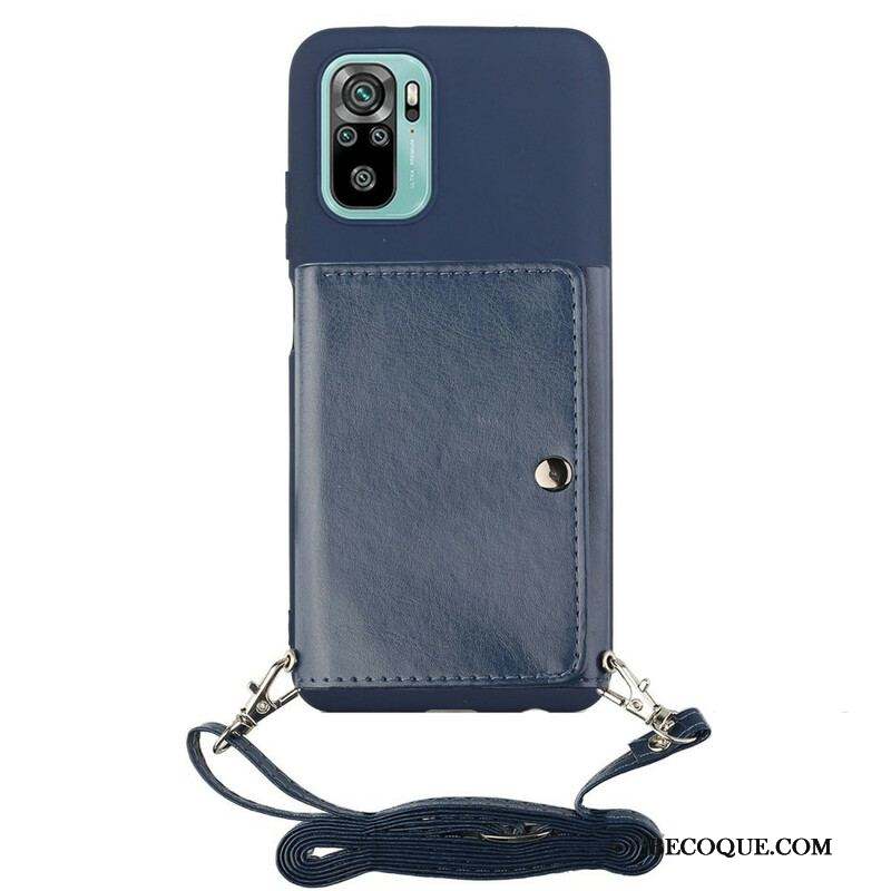 Coque Xiaomi Redmi Note 10/10S/Poco M5s à Bandoulière Porte-cartes