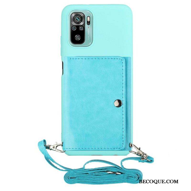 Coque Xiaomi Redmi Note 10/10S/Poco M5s à Bandoulière Porte-cartes