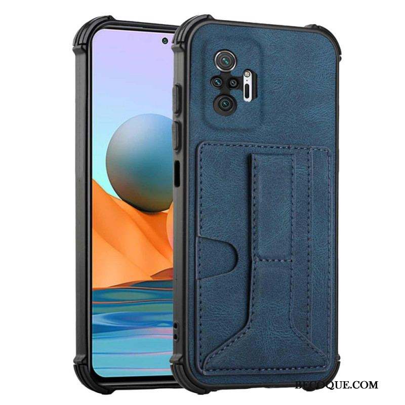 Coque Xiaomi Redmi Note 10 Pro Effet Cuir Avec Porte Cartes et Sangle