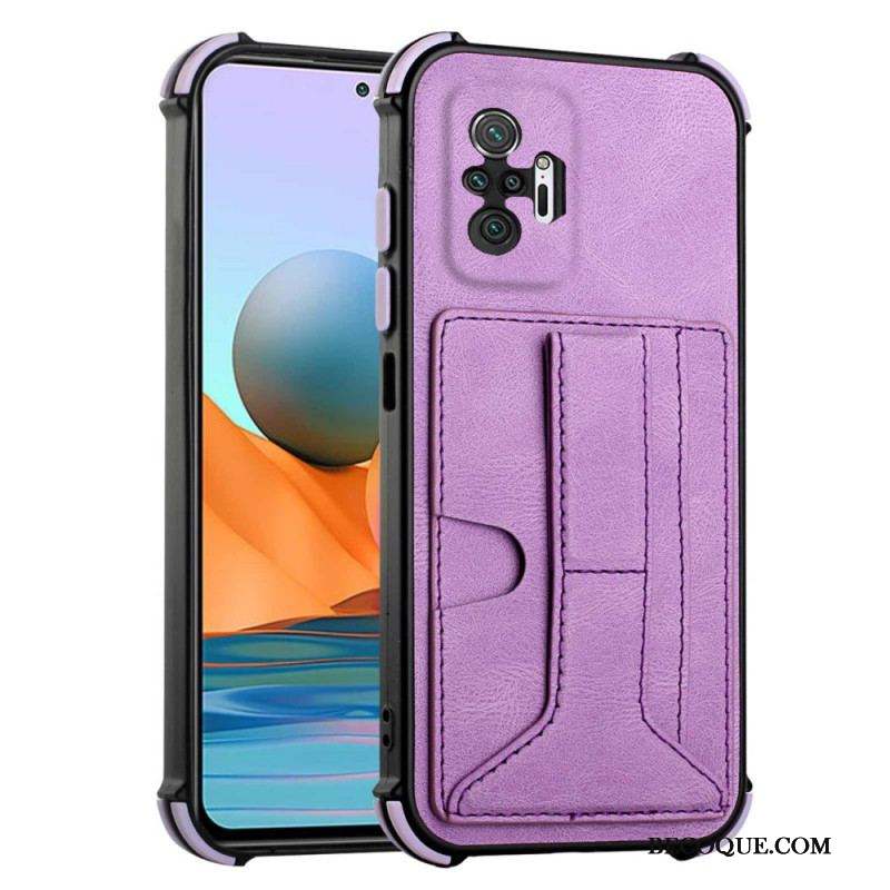 Coque Xiaomi Redmi Note 10 Pro Effet Cuir Avec Porte Cartes et Sangle