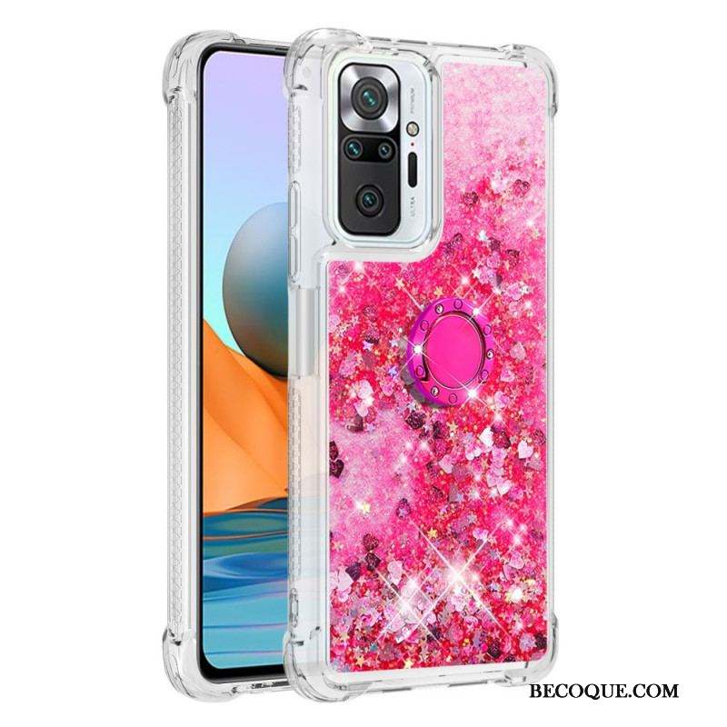 Coque Xiaomi Redmi Note 10 Pro Paillettes avec Anneau-Support