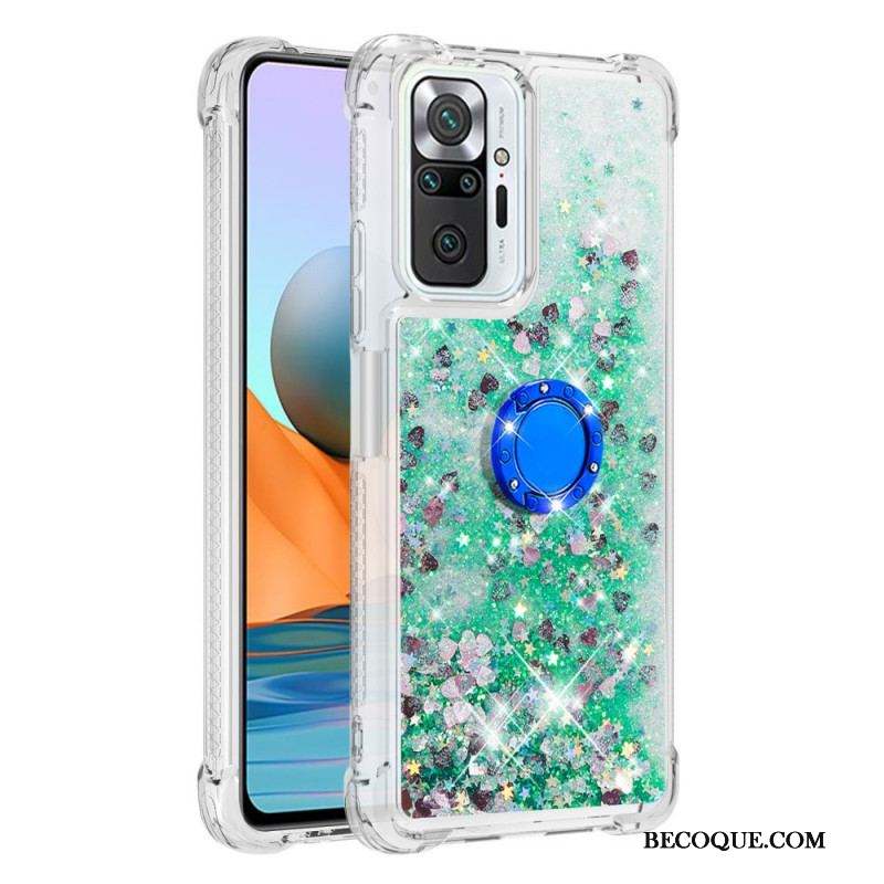 Coque Xiaomi Redmi Note 10 Pro Paillettes avec Anneau-Support