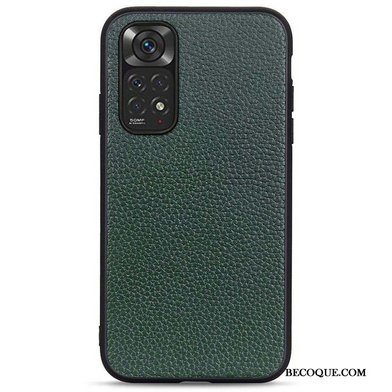 Coque Xiaomi Redmi Note 11 / 11s Cuir Litchi Véritable