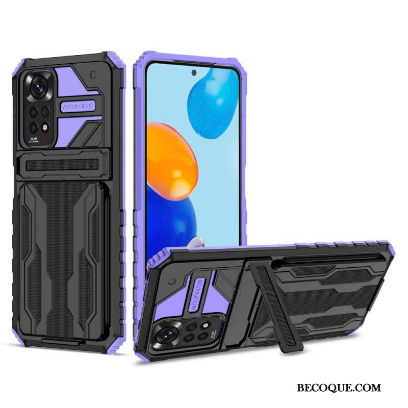 Coque Xiaomi Redmi Note 11 / 11s Porte-Cartes à Glissière et Support