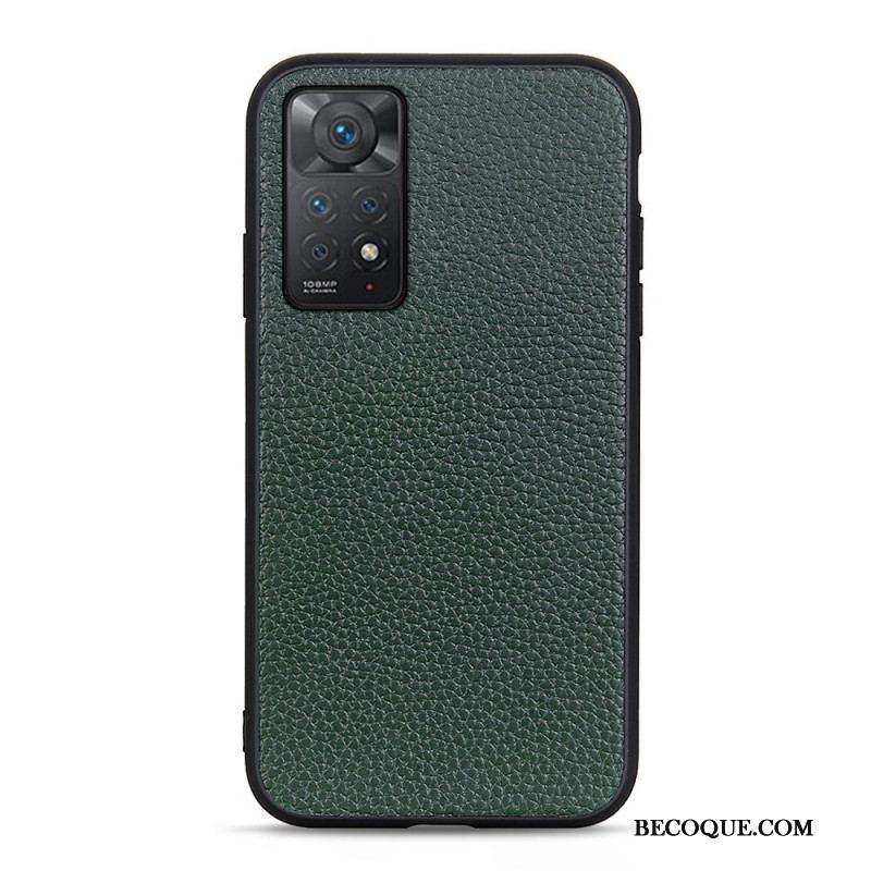 Coque Xiaomi Redmi Note 11 Pro / Note 11 Pro 5G Véritable Cuir Litchi