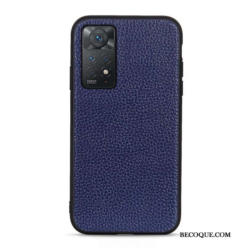 Coque Xiaomi Redmi Note 11 Pro / Note 11 Pro 5G Véritable Cuir Litchi