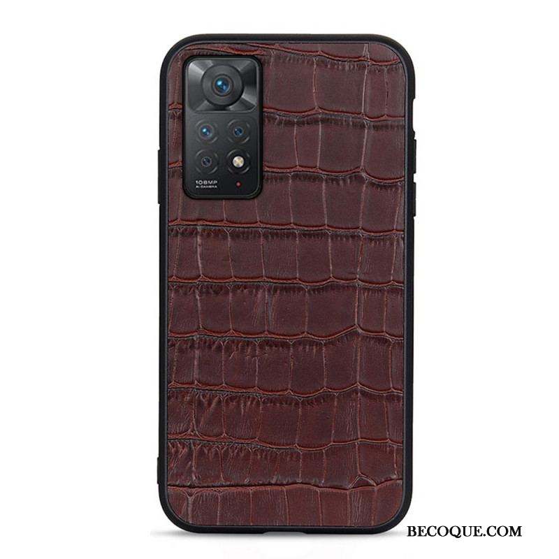 Coque Xiaomi Redmi Note 11 Pro / Note 11 Pro 5G Véritable Cuir Texture Crocodile