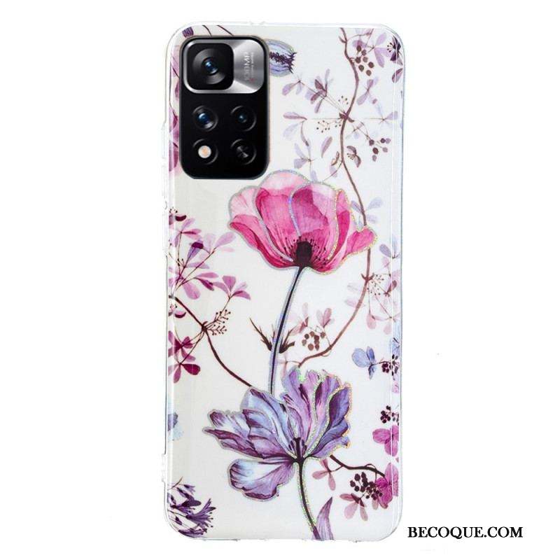 Coque Xiaomi Redmi Note 11 Pro Plus 5G Marbrée Fleurs