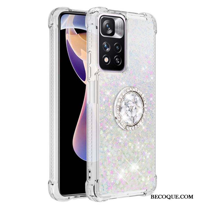 Coque Xiaomi Redmi Note 11 Pro Plus 5G Paillettes avec Anneau-Support