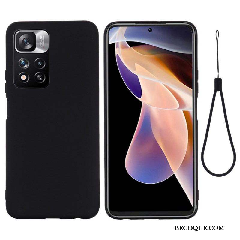 Coque Xiaomi Redmi Note 11 Pro Plus 5G Silicone Liquide avec Lanière