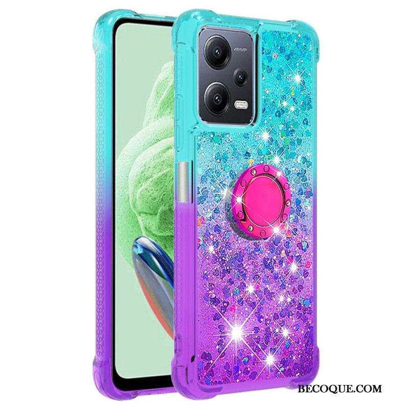 Coque Xiaomi Redmi Note 12/Poco X5 5G Paillettes Anneau-Support