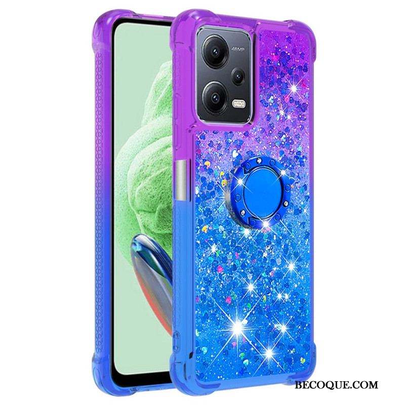 Coque Xiaomi Redmi Note 12/Poco X5 5G Paillettes Anneau-Support