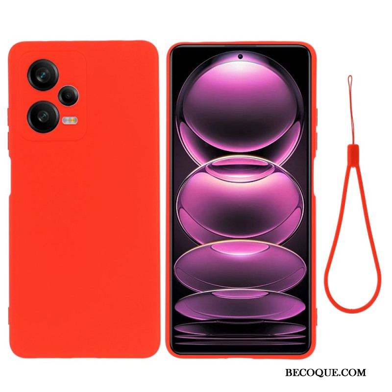 Coque Xiaomi Redmi Note 12 Pro Silicone Liquide avec Lanière