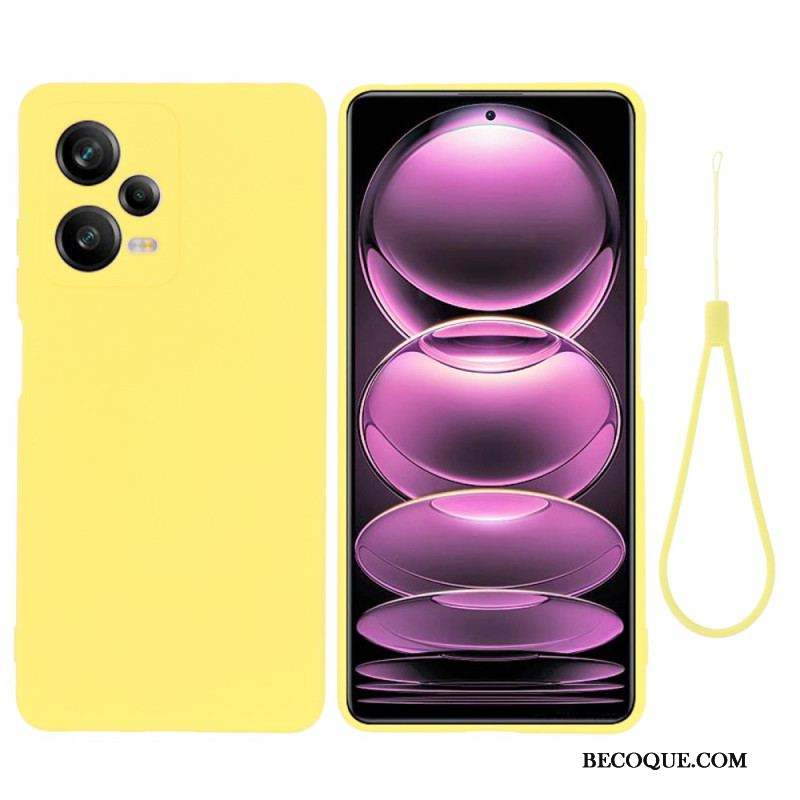 Coque Xiaomi Redmi Note 12 Pro Silicone Liquide avec Lanière