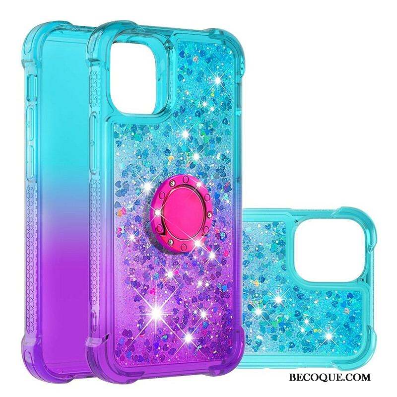 Coque iPhone 13 Mini Paillettes Anneau-Support