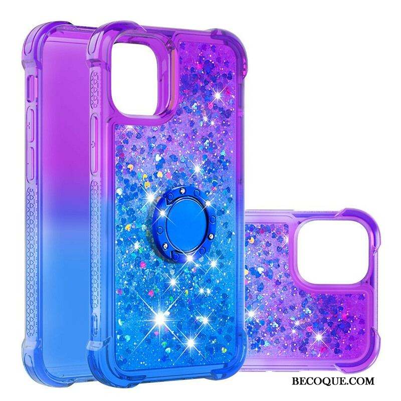 Coque iPhone 13 Mini Paillettes Anneau-Support