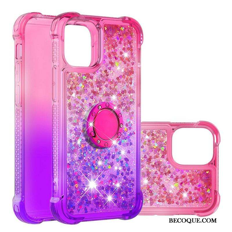 Coque iPhone 13 Mini Paillettes Anneau-Support