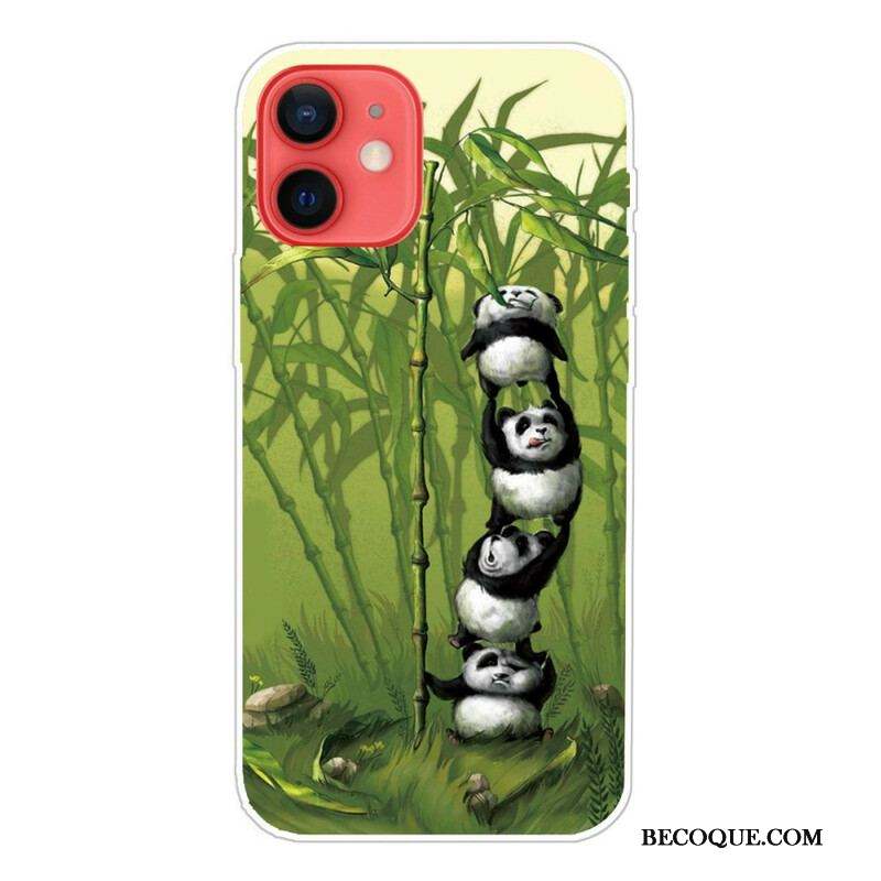 Coque iPhone 13 Mini Tas de Pandas