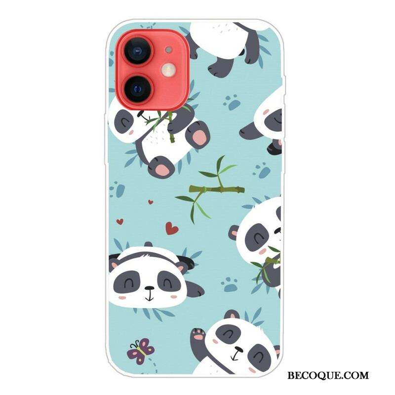 Coque iPhone 13 Mini Tas de Pandas