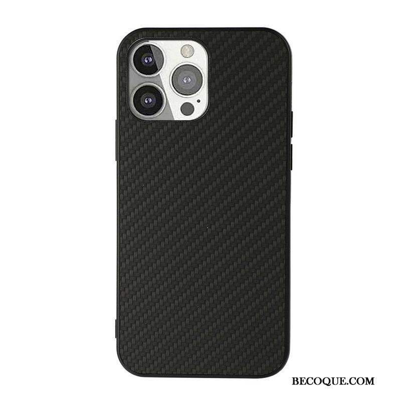 Coque iPhone 13 Pro Effet Cuir Texture Fibre Carbone