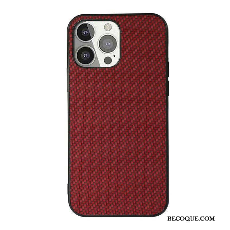 Coque iPhone 13 Pro Effet Cuir Texture Fibre Carbone