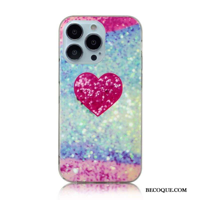 Coque iPhone 13 Pro Marbre Paillettes