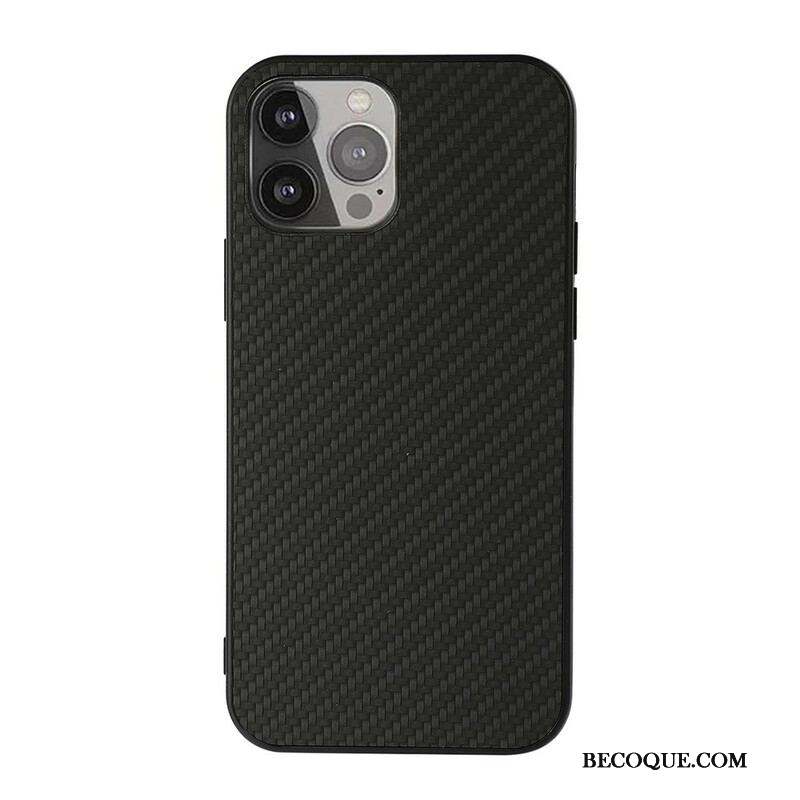 Coque iPhone 13 Pro Max Effet Cuir Texture Fibre Carbone