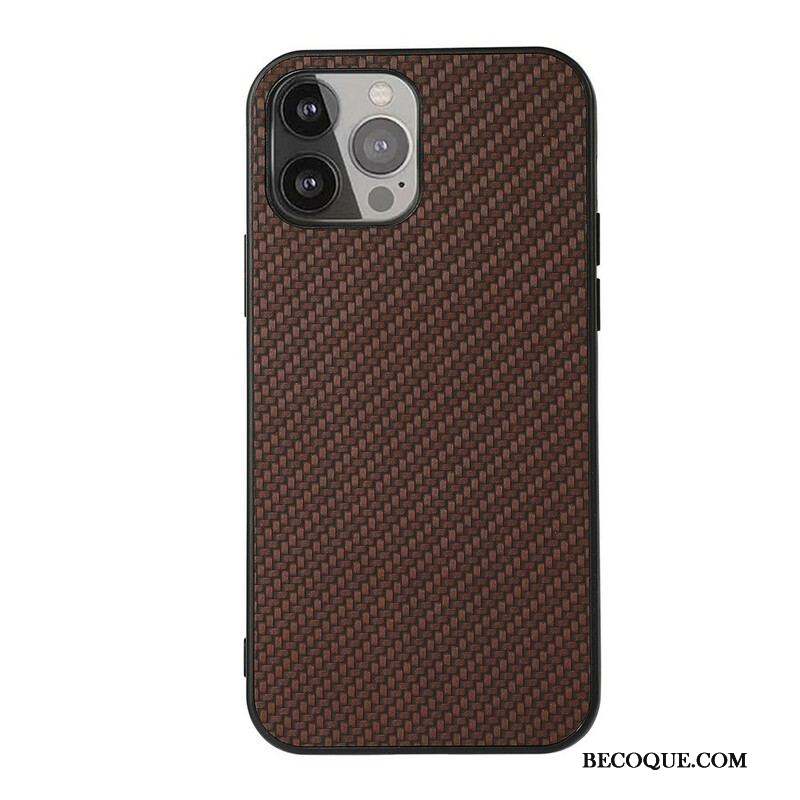 Coque iPhone 13 Pro Max Effet Cuir Texture Fibre Carbone