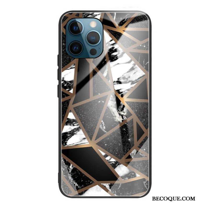 Coque iPhone 13 Pro Verre Trempé Marbre Géométrie