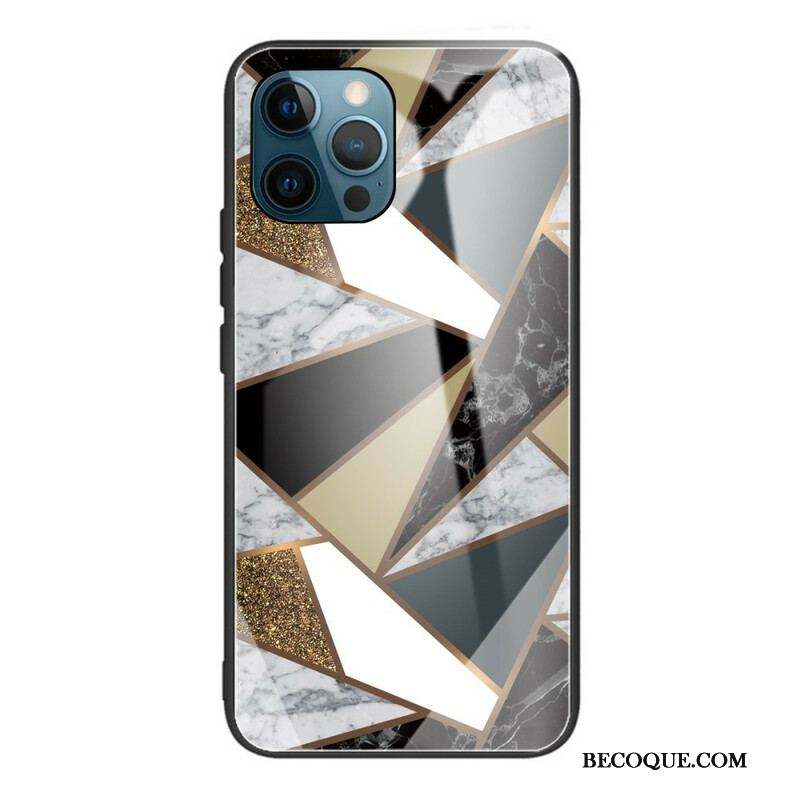 Coque iPhone 13 Pro Verre Trempé Marbre Géométrie