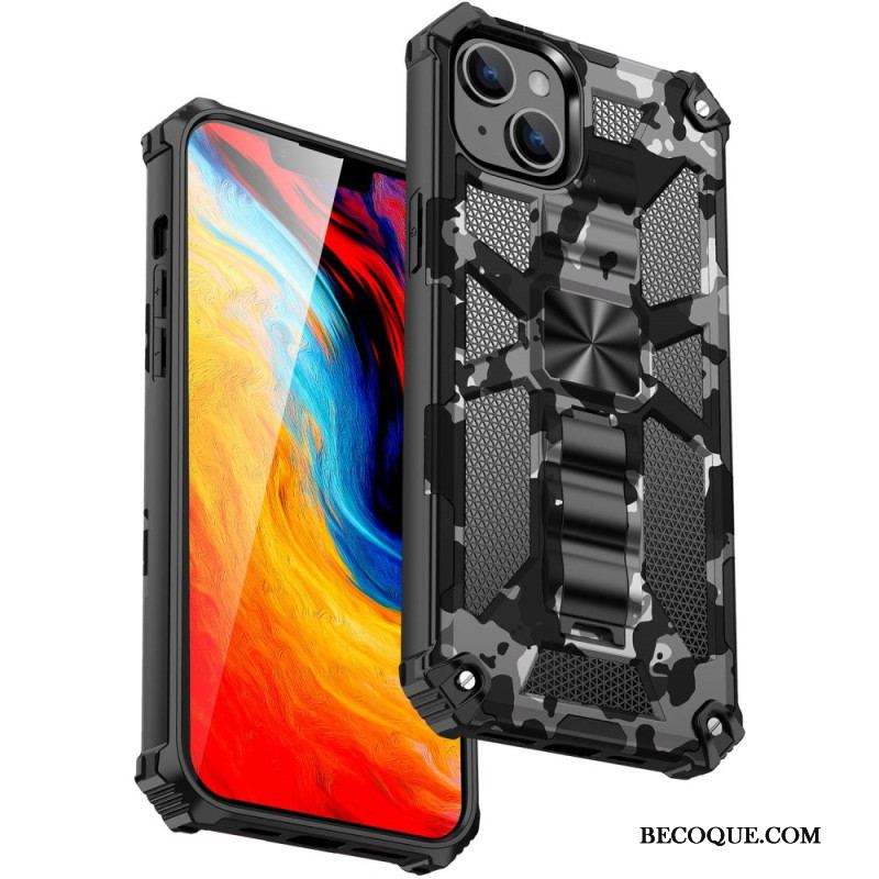 Coque iPhone 14 Camouflage Support Amovible