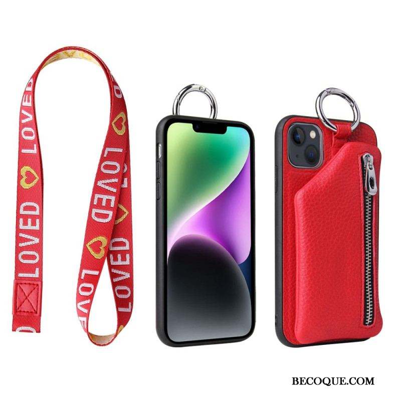 Coque iPhone 14 Plus Porte-Cartes dÉtachable avec Fermeture Éclaire