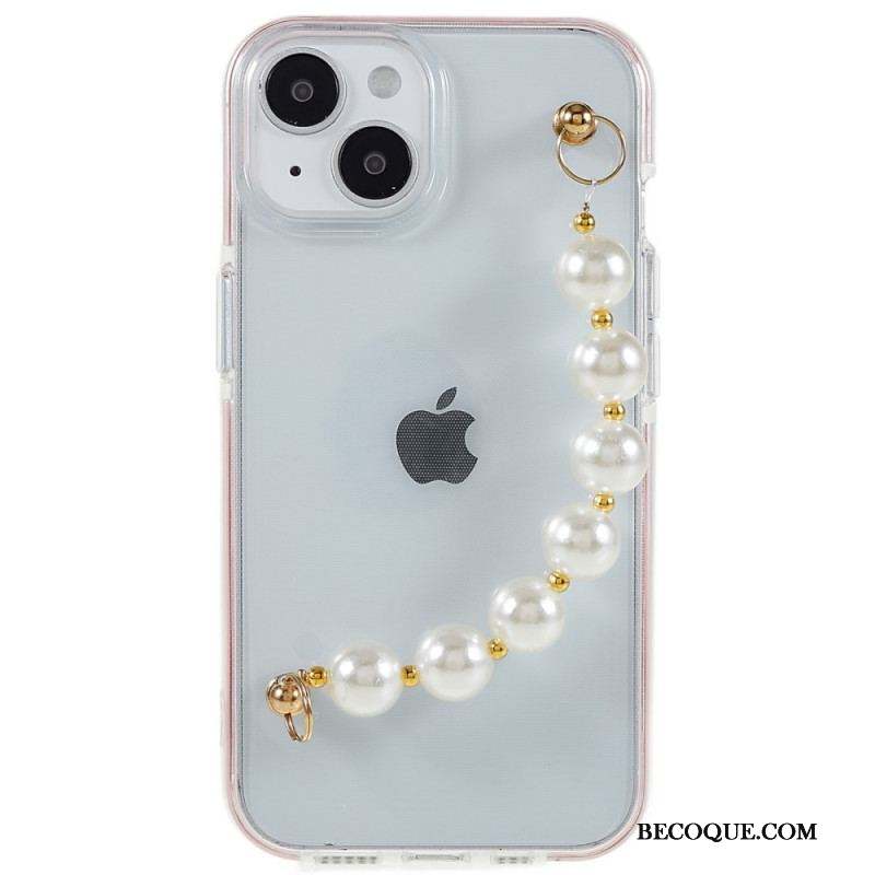 Coque iPhone 14 Plus Silicone Bracelet Perles