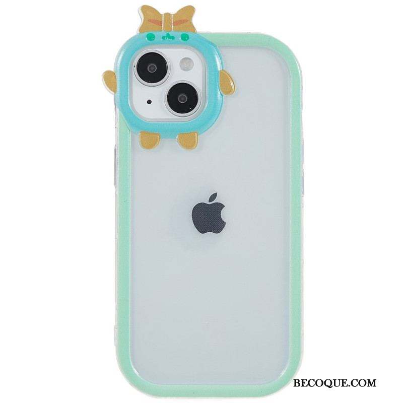 Coque iPhone 14 Plus Transparente et Protection Lentille Amusante