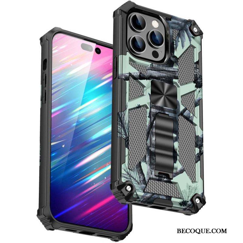 Coque iPhone 14 Pro Camouflage Support Amovible