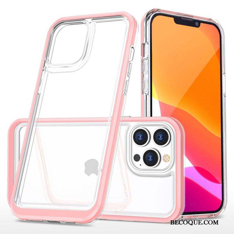 Coque iPhone 14 Pro Crystal Rebords Colorés