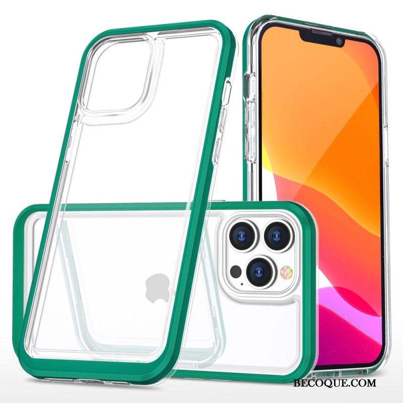 Coque iPhone 14 Pro Crystal Rebords Colorés