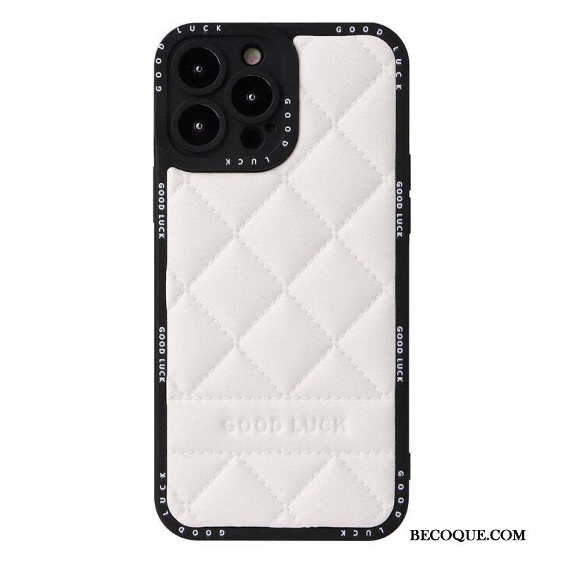 Coque iPhone 14 Pro Matelassée Good Luck