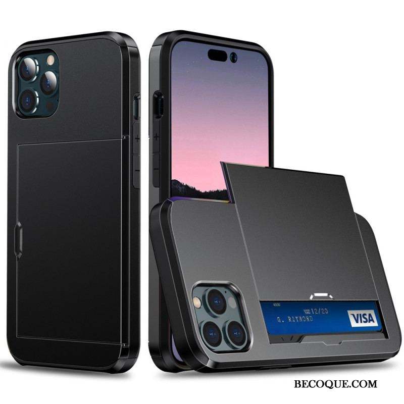 Coque iPhone 14 Pro Max Deux Porte-Cartes à Glissière