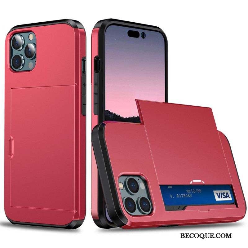 Coque iPhone 14 Pro Max Deux Porte-Cartes à Glissière