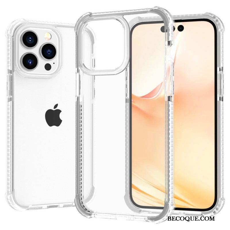 Coque iPhone 14 Pro Max Transparente Rebords Colorés