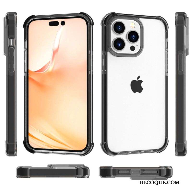 Coque iPhone 14 Pro Max Transparente Rebords Colorés