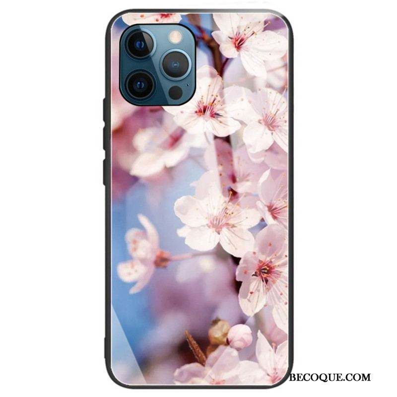 Coque iPhone 14 Pro Max Verre Trempé Fleurs