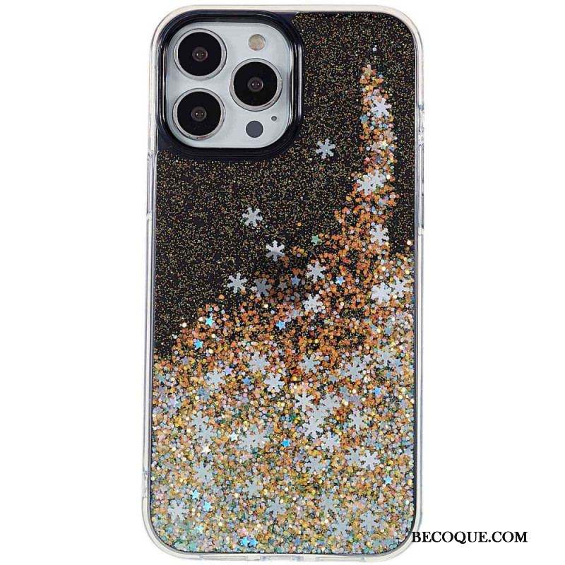 Coque iPhone 14 Pro Paillettes Flocons