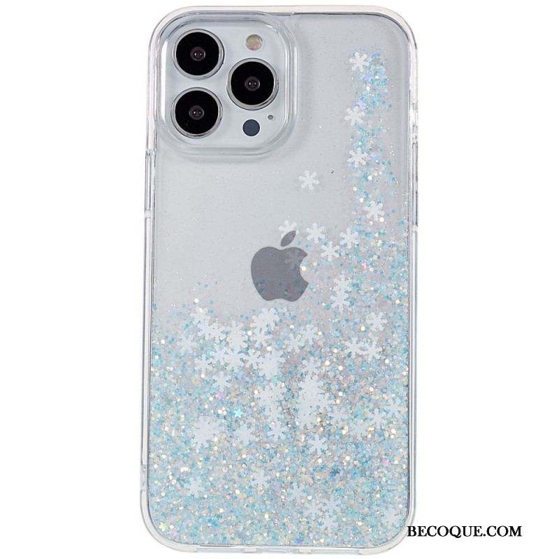 Coque iPhone 14 Pro Paillettes Flocons