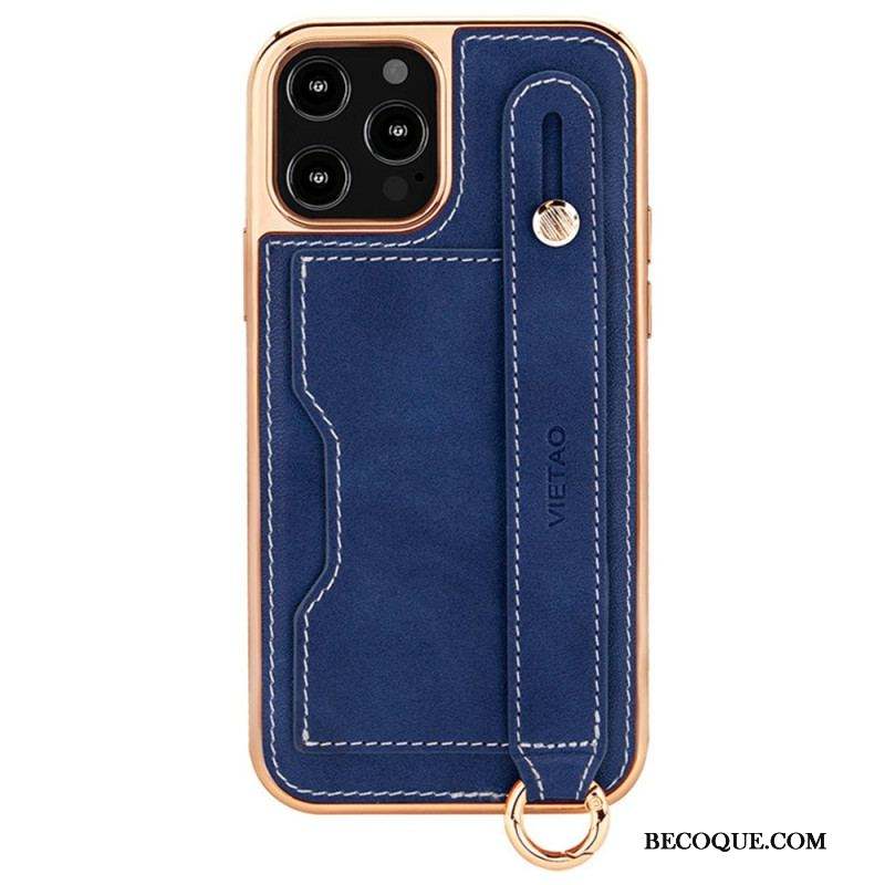 Coque iPhone 14 Pro Porte-Carte avec Sangle Support VIETAO