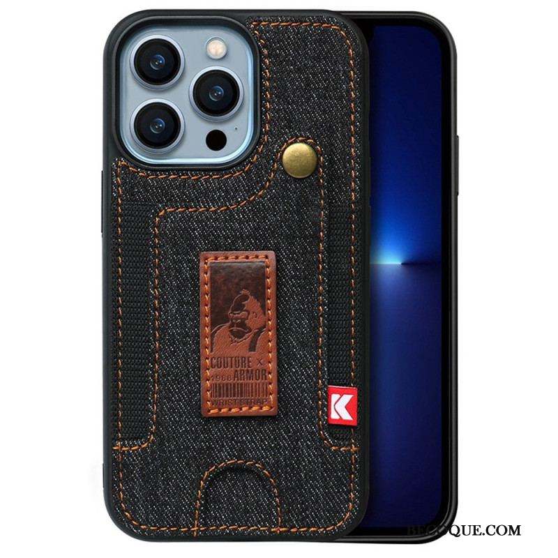 Coque iPhone 14 Pro Porte-Cartes et Sangle Jeans