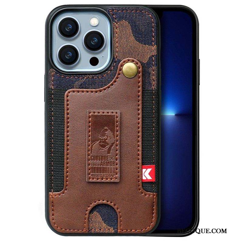 Coque iPhone 14 Pro Porte-Cartes et Sangle Jeans