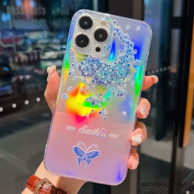 Coque iPhone 14 Pro Silicone Laser Motif