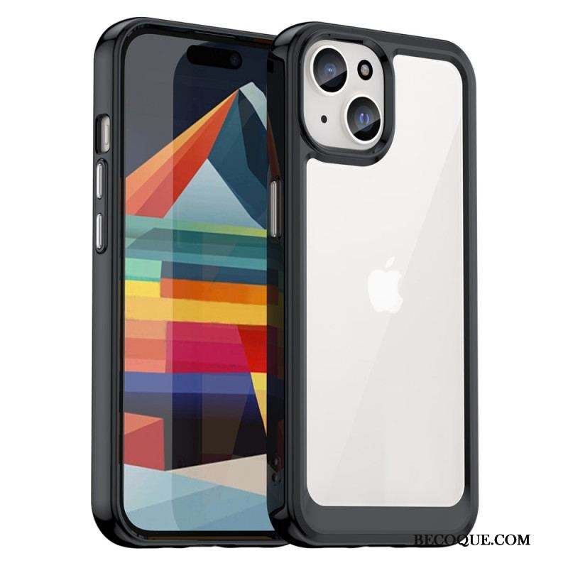 Coque iPhone 15 Plus Dos Acrylique et Rebords Silicone